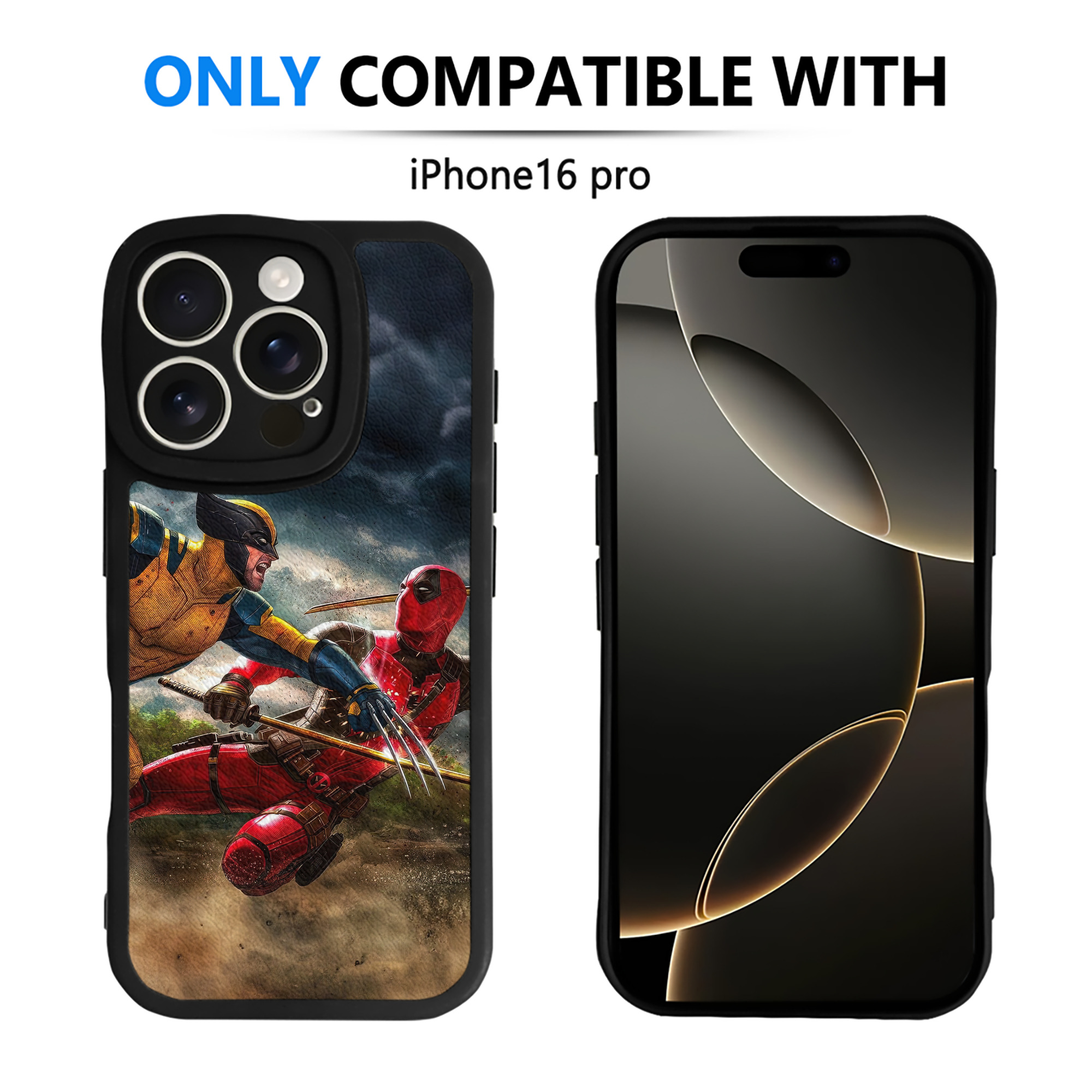 （画像用） Deadpool デッドプール 【iPhone 16シリーズ対応】シリコンスマホケース（レザー調） 材質：シリコン